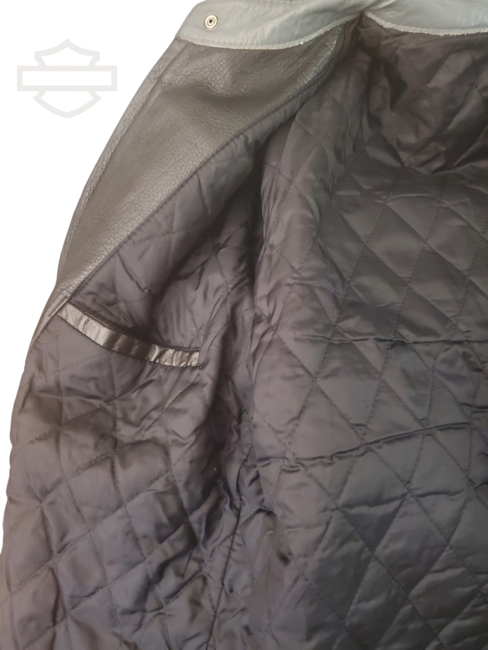 Harley-Davidson Road King Black and Gray Leather Riding Jacket - Picture 6 of 15
